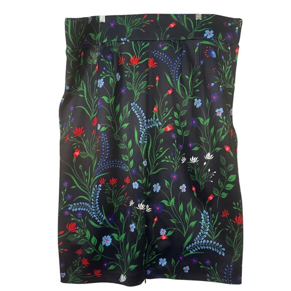 Eloquii Womens Size 20 Floral Print Straight Skirt With Red Stripes - Picture 2 of 8